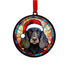 Cocker Spaniel (Working) Black in Santa Hat Suncatcher Decoration